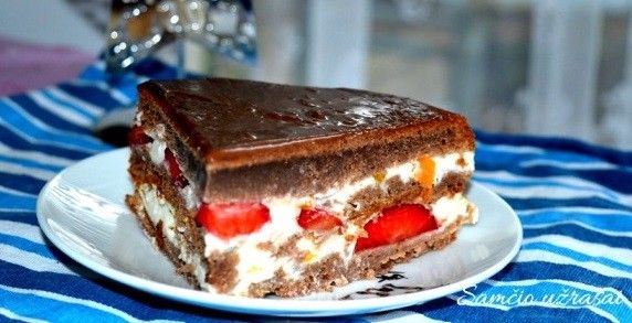 Šokoladinis tortas su jogurto kremu | Receptas