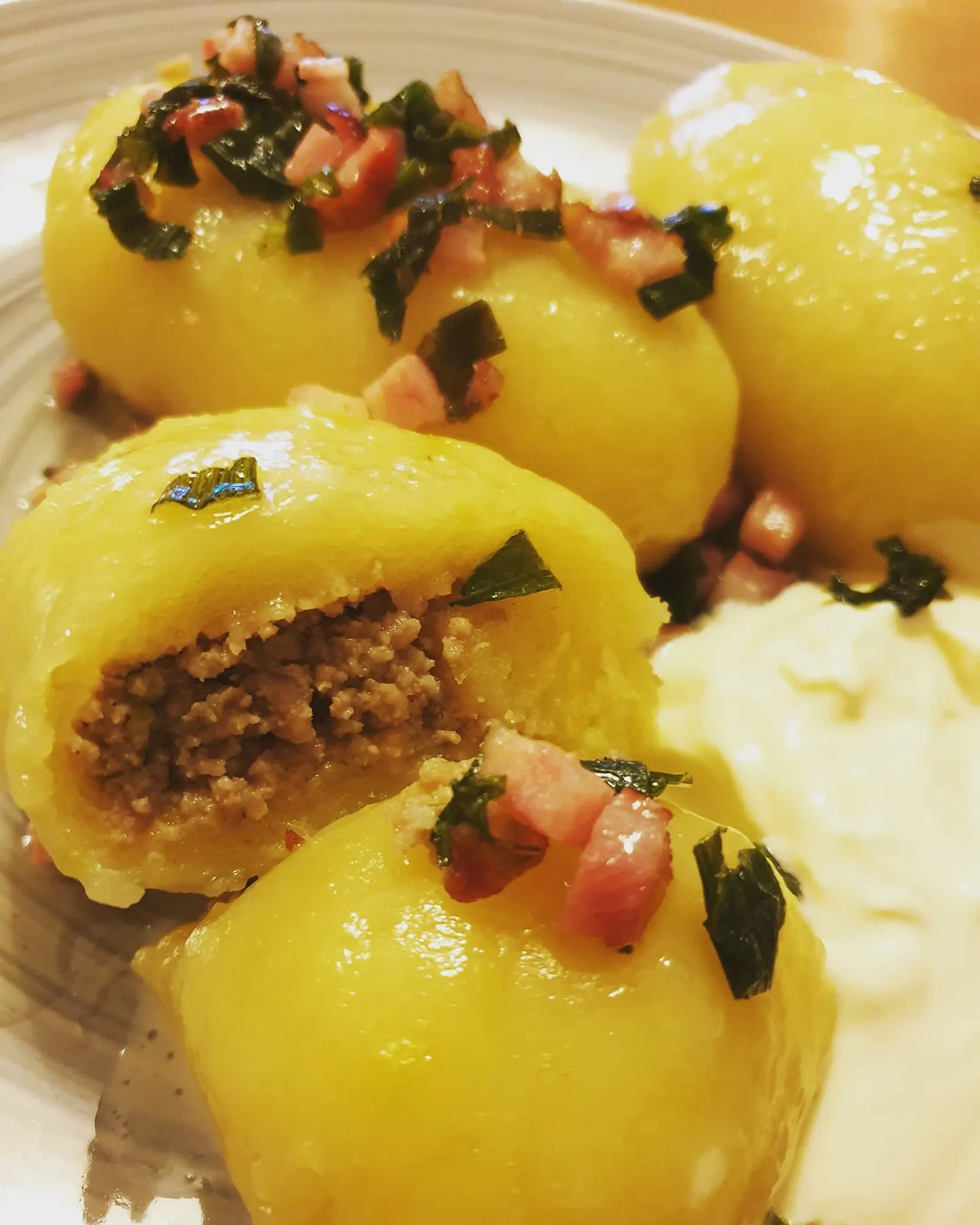 Krakmoliniai cepelinai su mėsa
