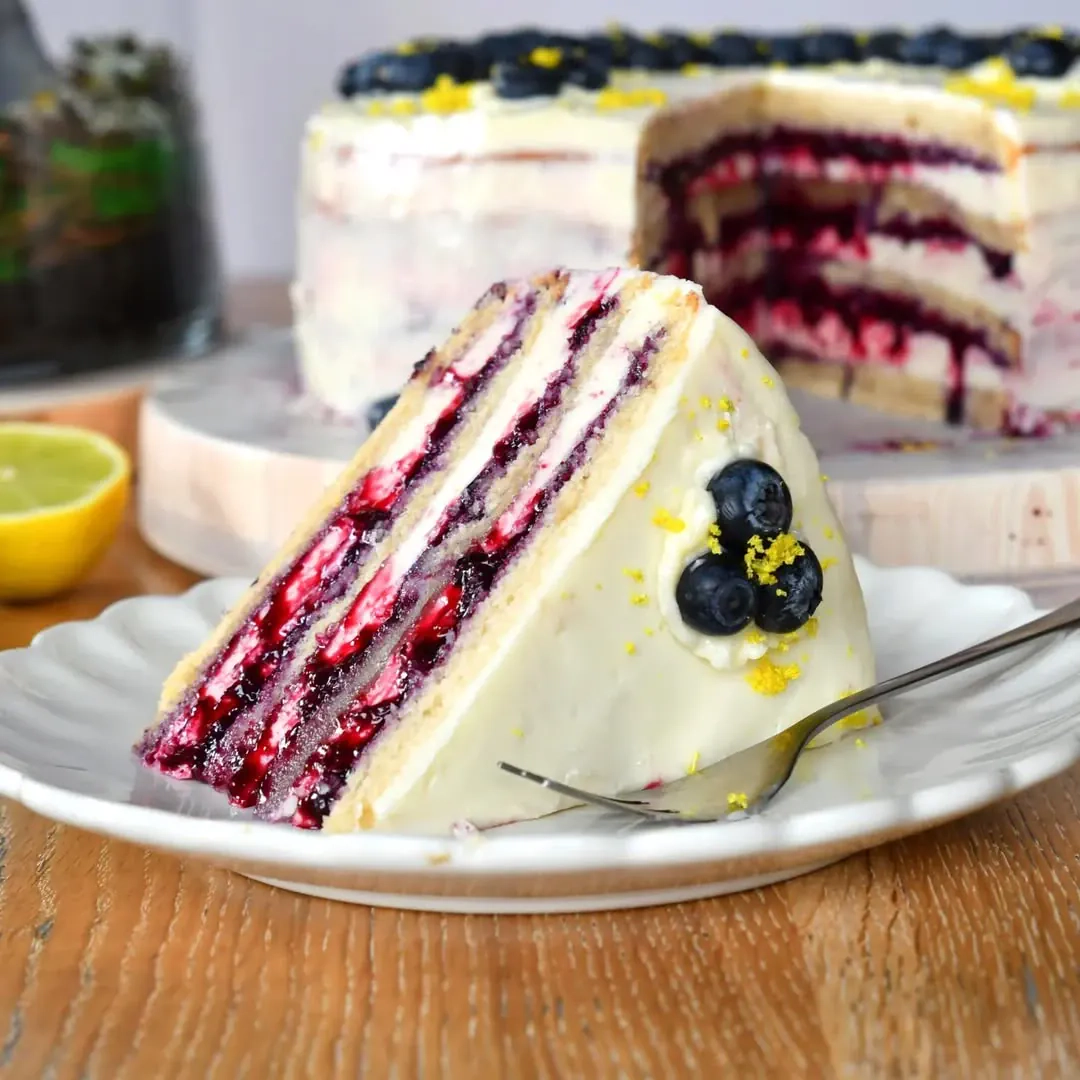 Veganiškas šilauogių tortas