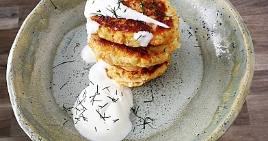 Blyneliai - Pancakes su rabarbarais