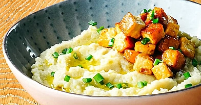 Topinambų piure su BBQ tofu 🔥