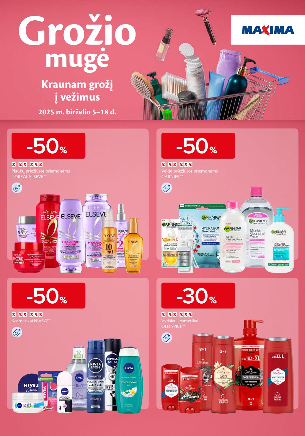 MAXIMA akcijų katalogas „Grožio mugė“ 2025.06.05 - 2025.06.18