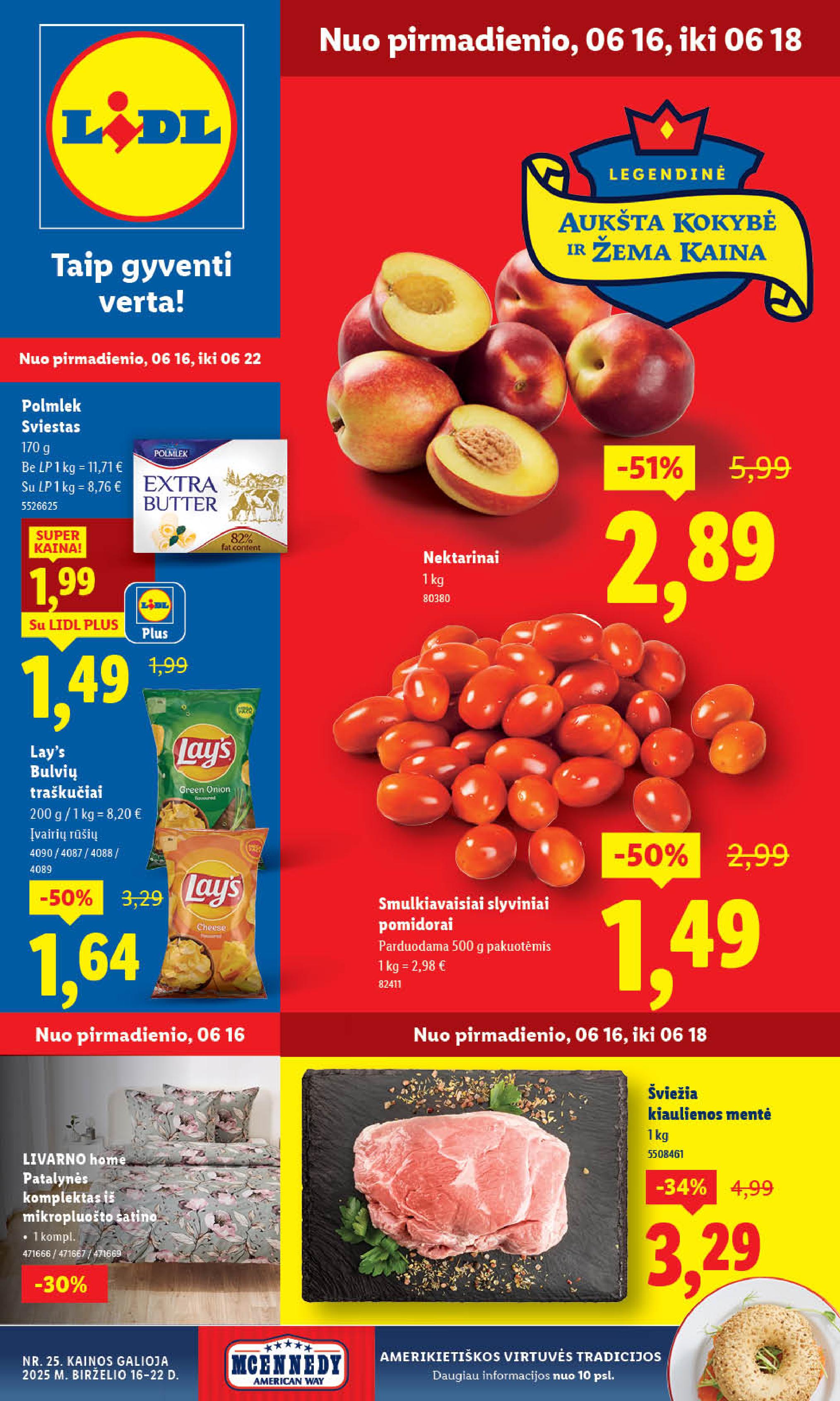 LIDL akcijų ir nuolaidų leidinys 2025-06-16 - 2025-06-22