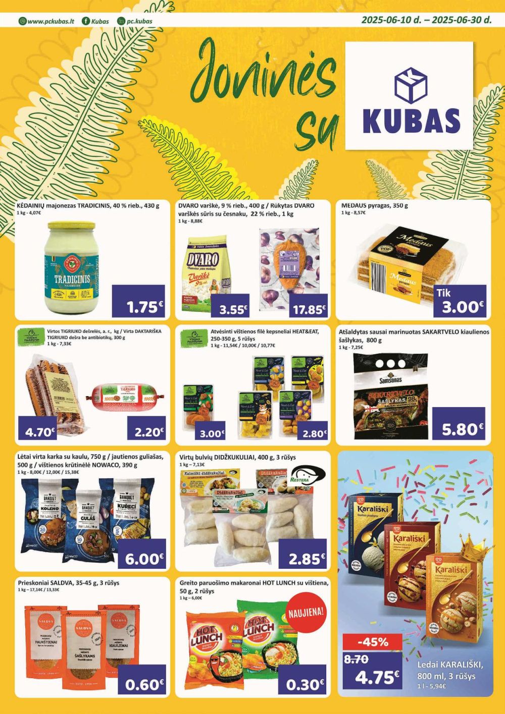 KUBAS akcijų ir nuolaidų leidinys 2025-07-08 - 2025-07-17