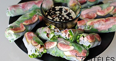 Vasariški ryžių lapelių suktinukai (summer rolls) su antiena